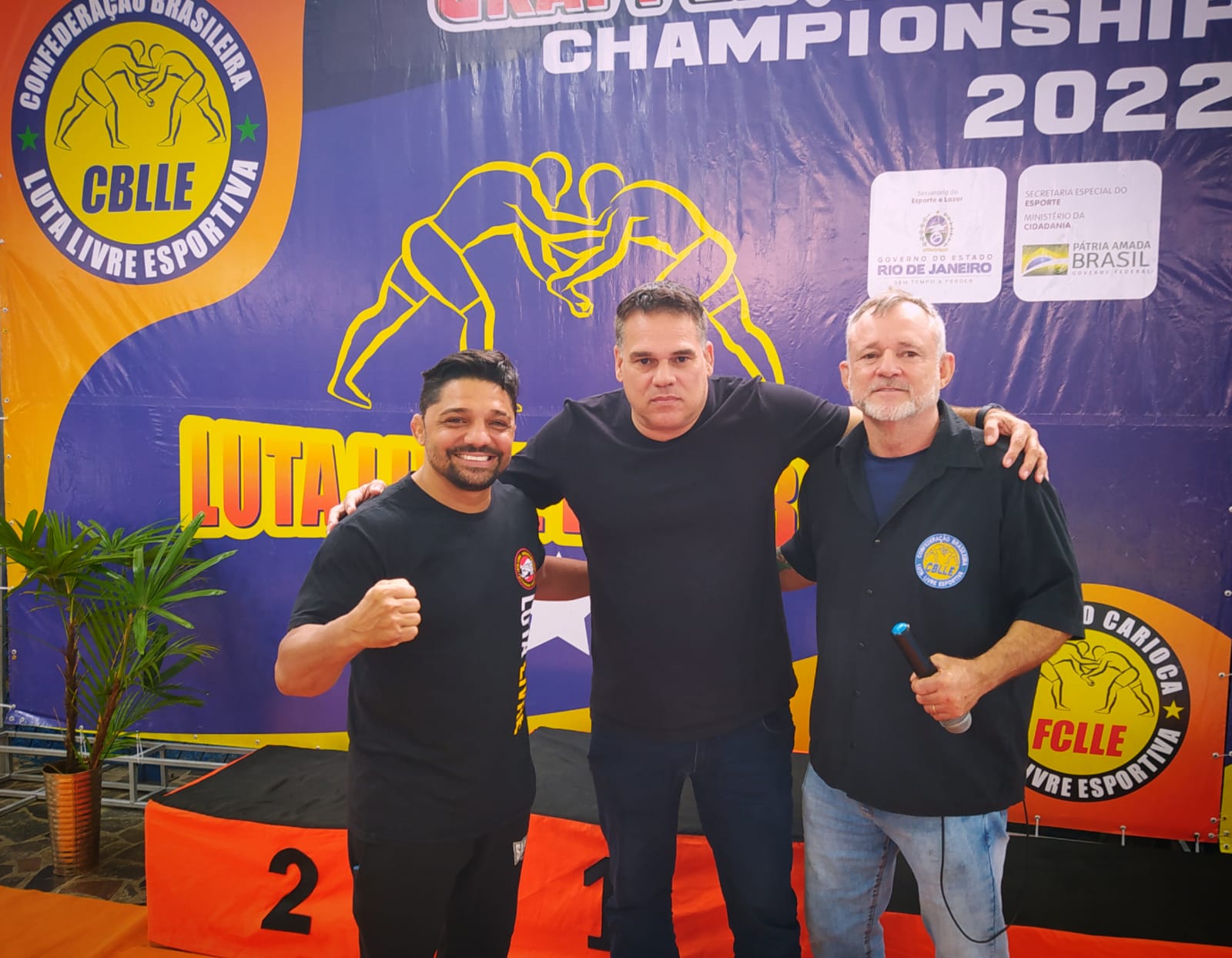 Alexandre Pequeno, Marcelo Bertolucci e João Bosco no Grappling Brasil Championship 2022 (Foto: Reprodução)