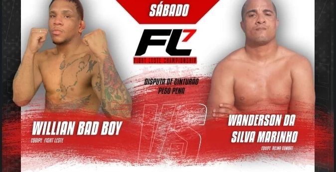 Willian Bad Boy e Wanderson Marinho vão disputar cinturão peso-pena no Fight Leste 7 (Foto divulgação)