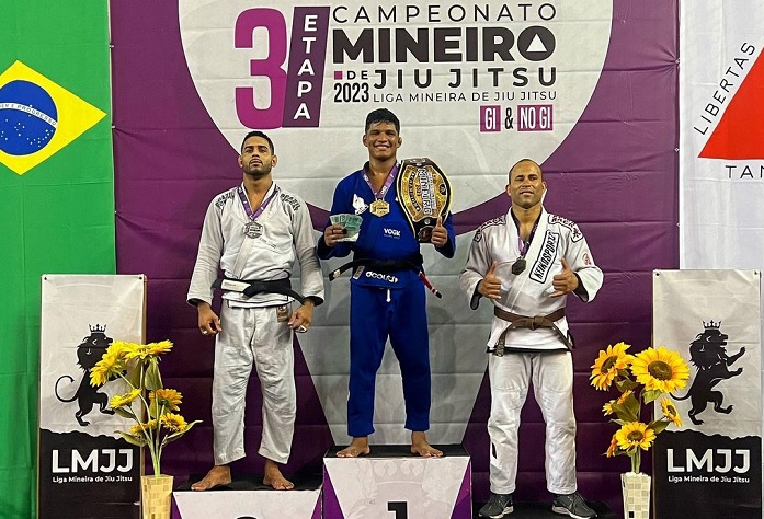 Jhonatha Frazão foi o grande destaque da terceira etapa do Campeonato Mineiro de Jiu-Jitsu (Foto LMJJ)