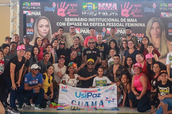 Seminário teve presença de Tainara Lisboa e outras lutadoras de artes marciais (Foto reprodução)