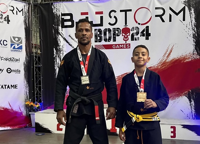 Junto do pai, Bryan Coliseu é um dos destaques do BJJ Storm (Foto reprodução)